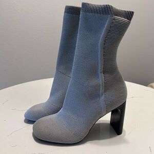 Rag & Bone Blue Heeled Boots with Chunky Heel